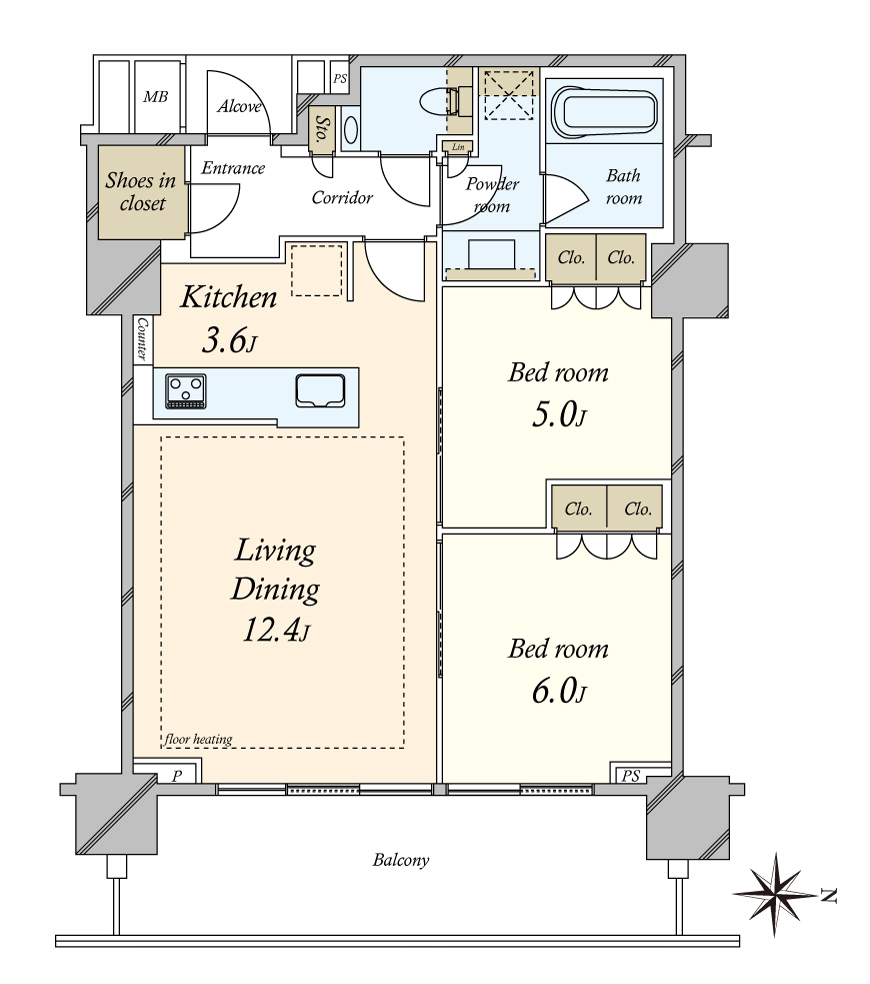 プラウド恵比寿ヒルサイドガーデンの間取図