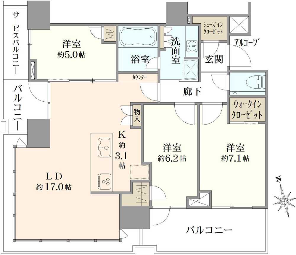 プラウドタワー芝浦の間取図