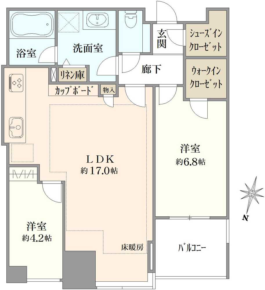 大崎ウエストシティタワーズW棟の間取図