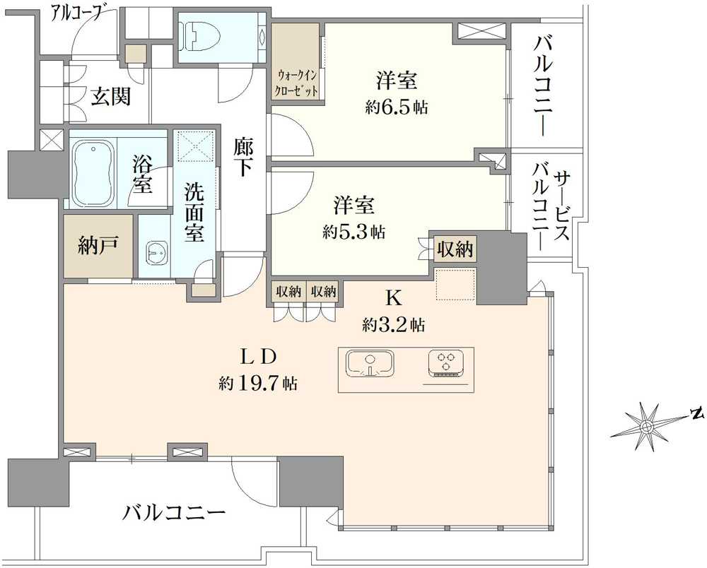 プラウドタワー芝浦の間取図