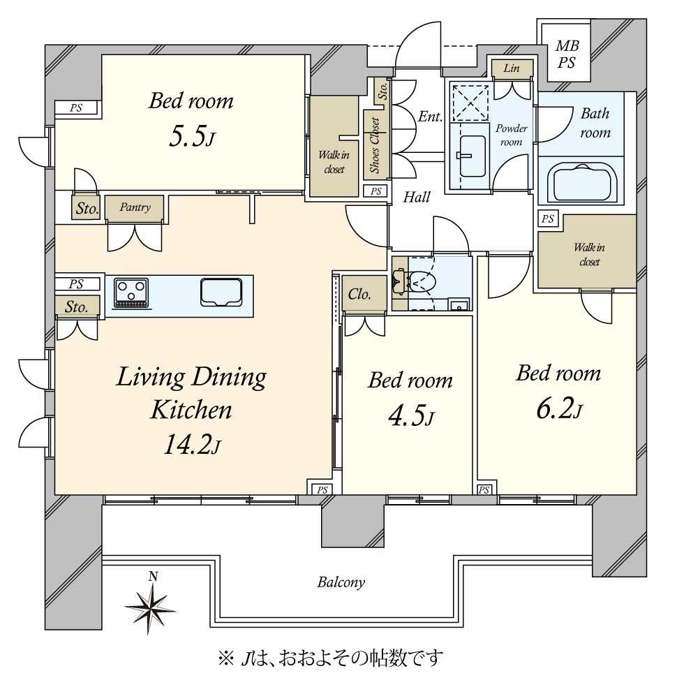 クリオ茅ヶ崎サザンマークスの間取図