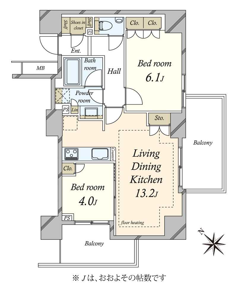 リビオレゾン駒込六義園イーストの間取図