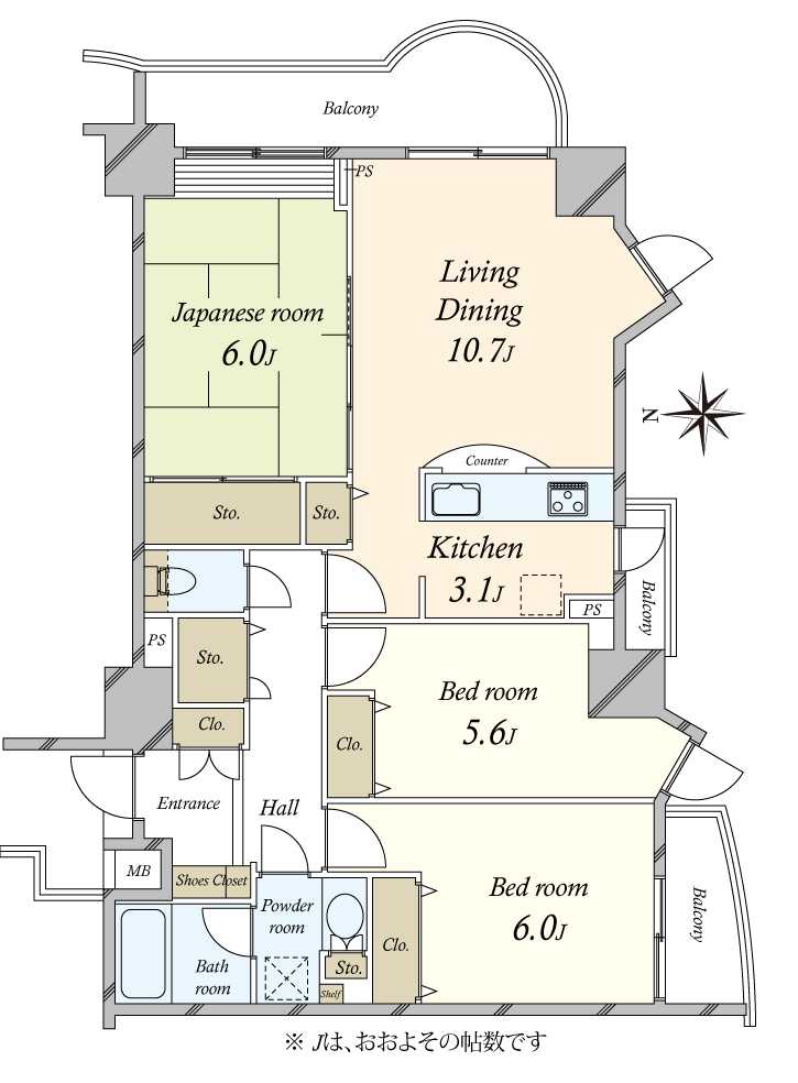 朝日マンション駒場B棟の間取図