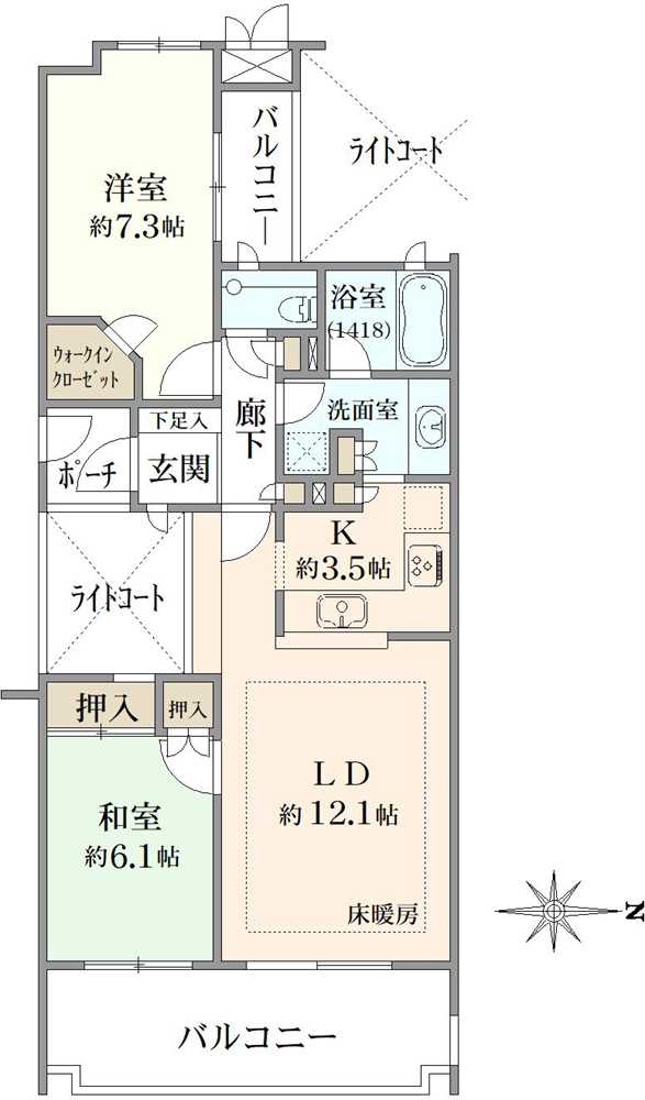 経堂レジデンスの間取図