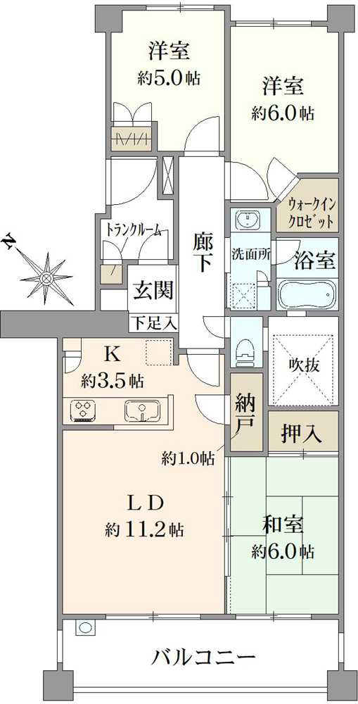グローヴテラス国立の間取図
