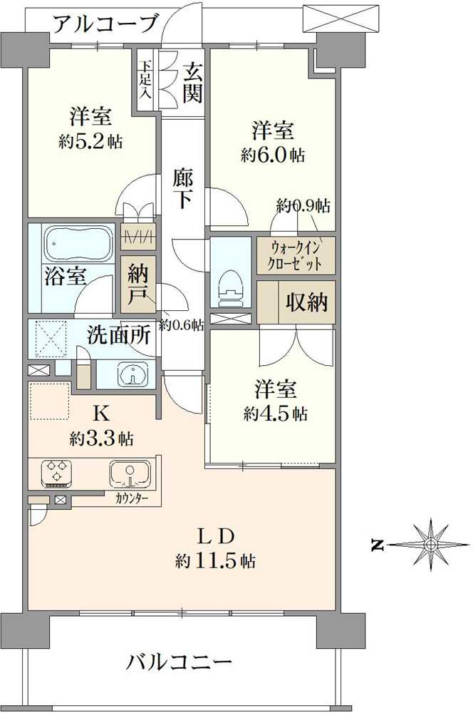 ザ・パークハウス国分寺四季の森 G棟ガーデン街区の間取図