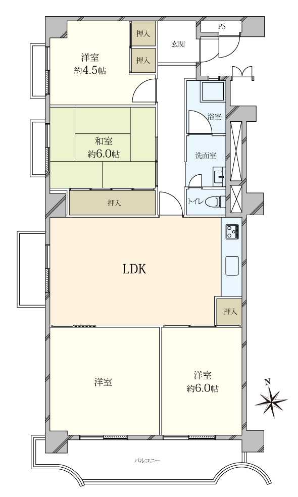 ハイツ六甲の間取図