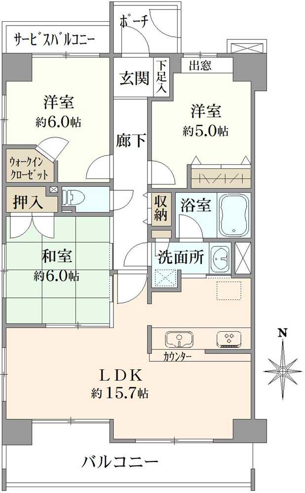 ソルフィエスタイーファの間取図