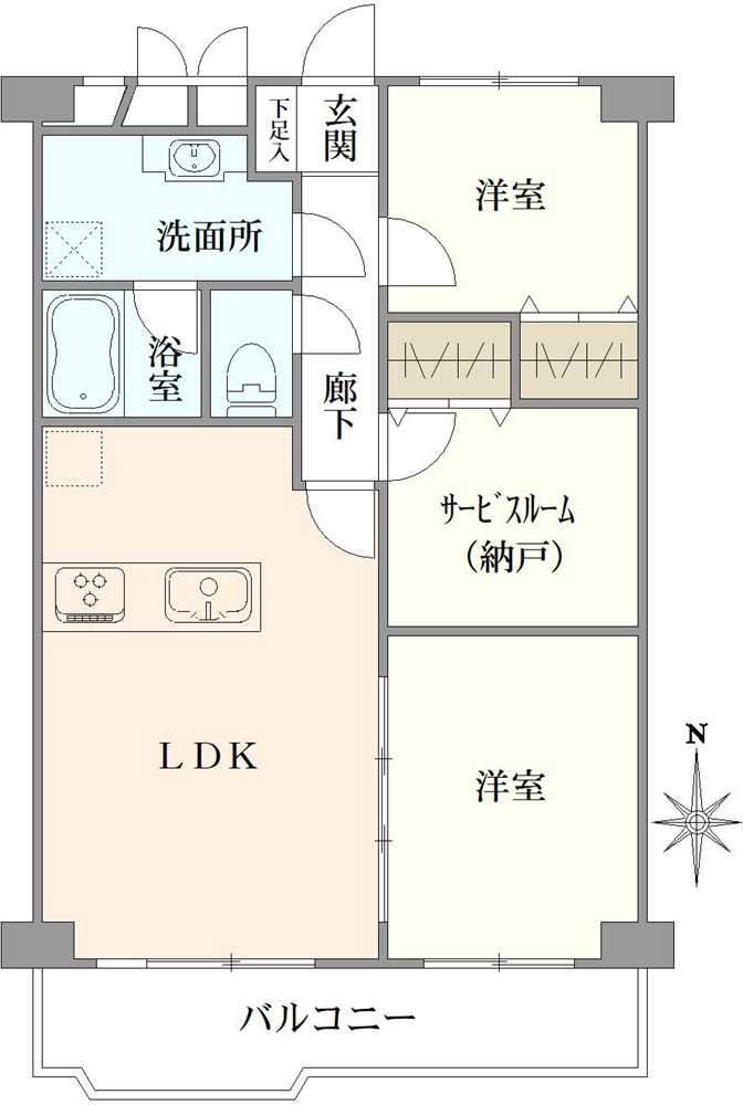 ボナハイツ中川A棟の間取図