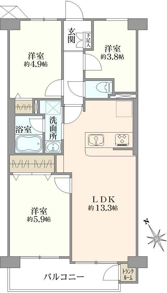 コスモ町屋の間取図