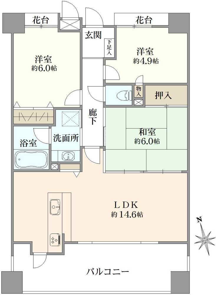 アパガーデンコート綾瀬の間取図