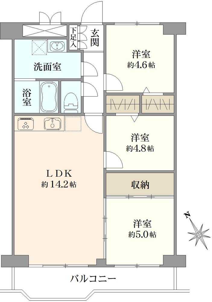 ボナハイツ中川A棟の間取図
