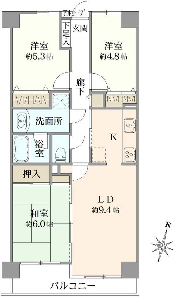グリーンパーク花畑VIIの間取図