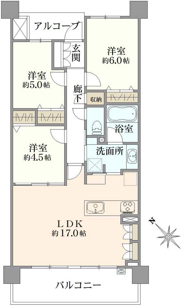 ザ・ステージオガーデンフロントタワーの間取図