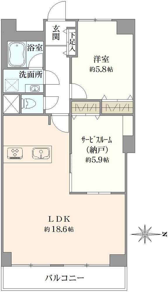 草加ガーデンハイツA棟の間取図