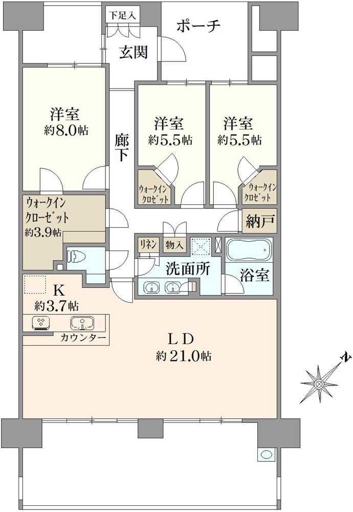 パークシティモアナヴィラ新浦安の間取図