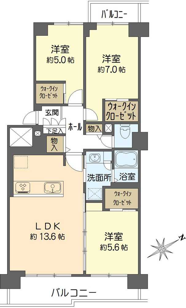 シティコープ清新 15号棟の間取図