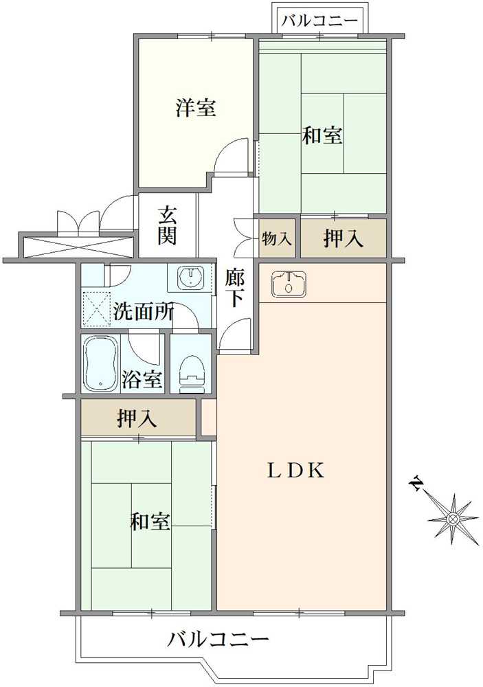 入船北エステート29号棟の間取図