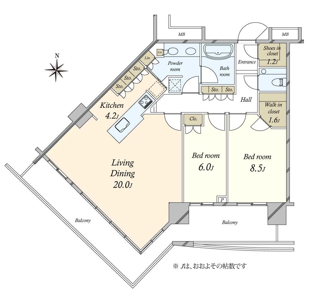 アーバンドックパークシティ豊洲タワーAの間取図