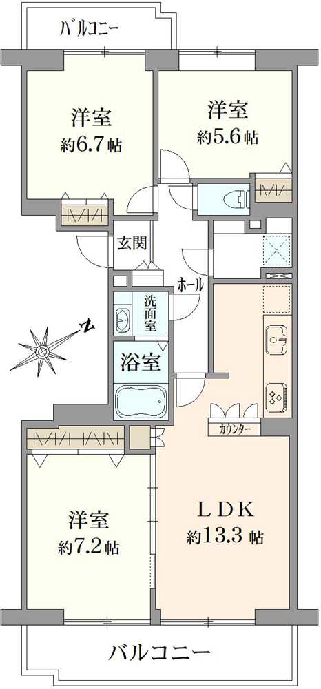 コープ野村バードウッド鶴見2番館の間取図