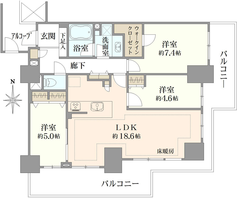 Brillia Tower KAWASAKIの間取図