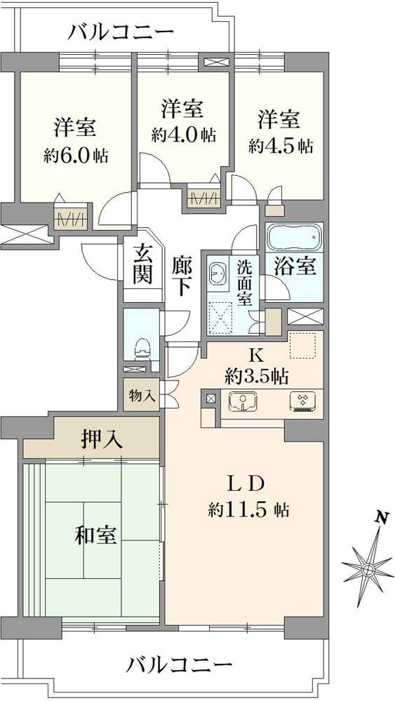 コープ野村バードウッド鶴見3番館の間取図