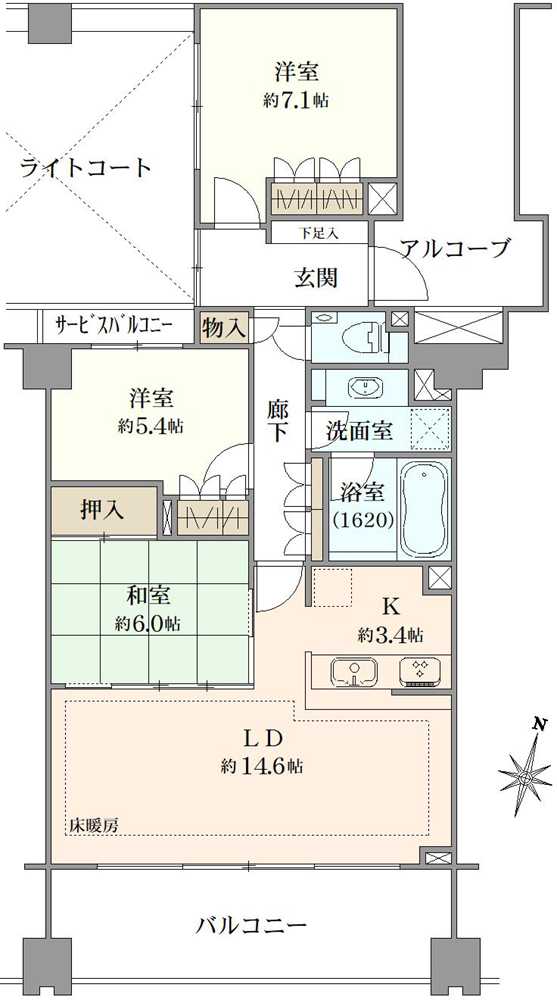 クレッセント新川崎エグゼの間取図