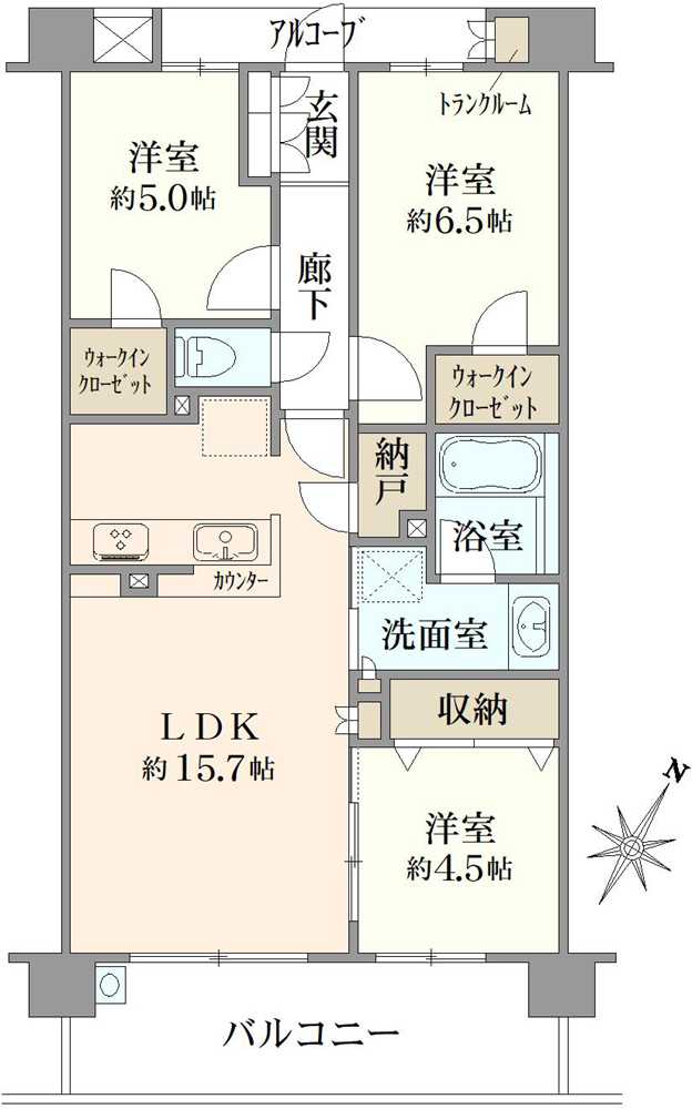 プラウド枚方の間取図