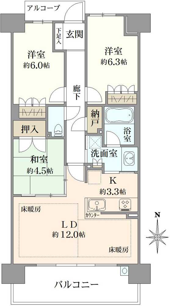 プラウドシティ茨木 Avenue Courtの間取図