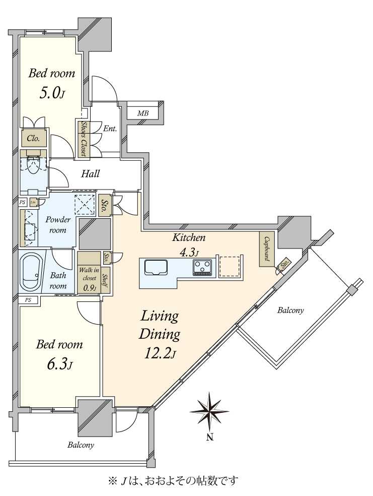 プライムパークス品川シーサイド ザ・タワーの間取図