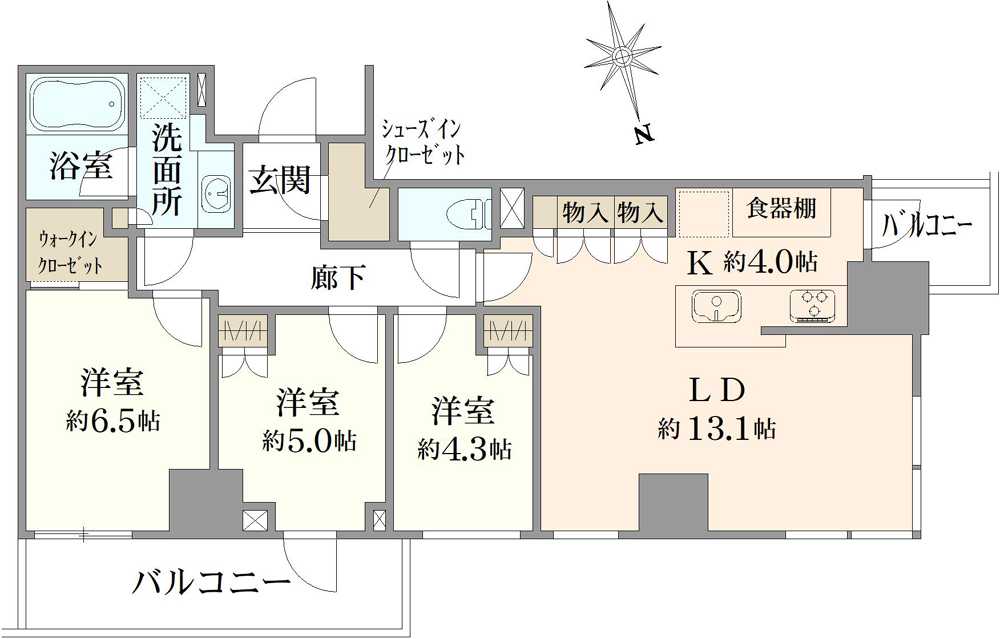 クラッシィタワー東中野の間取図