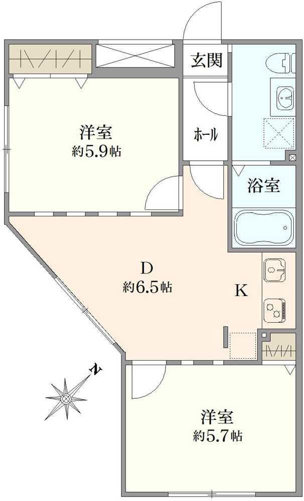 アーバイル落合ツインドレスレジスタの間取図