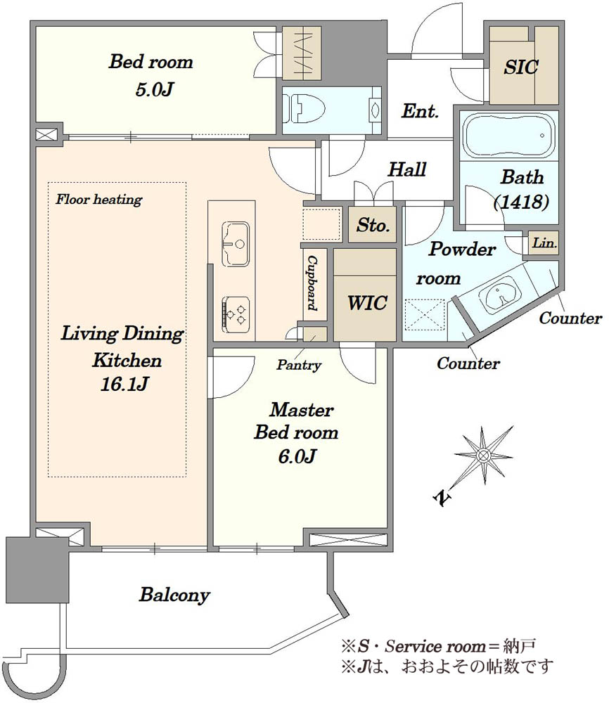 パークタワー勝どき ミッドの間取図