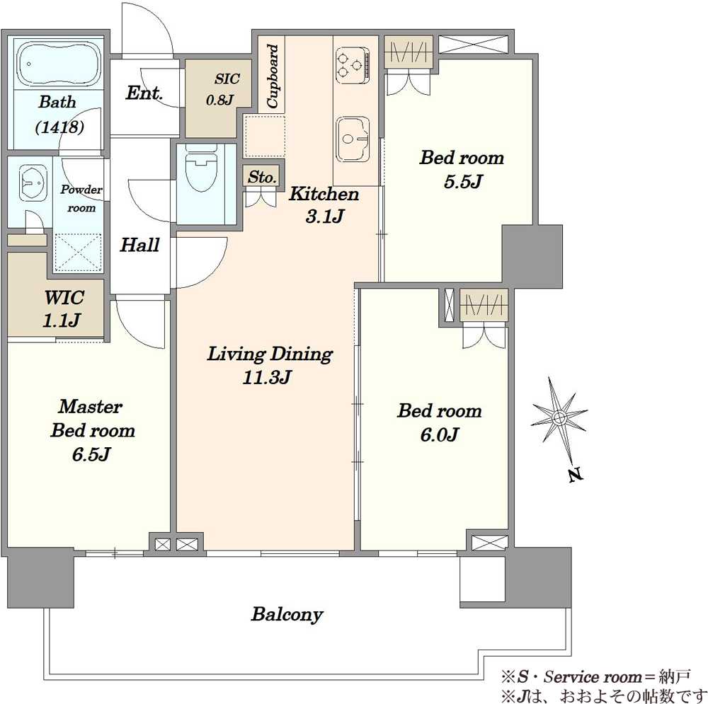 HARUMI FLAG PARK VILLAGE晴海フラッグT棟の間取図