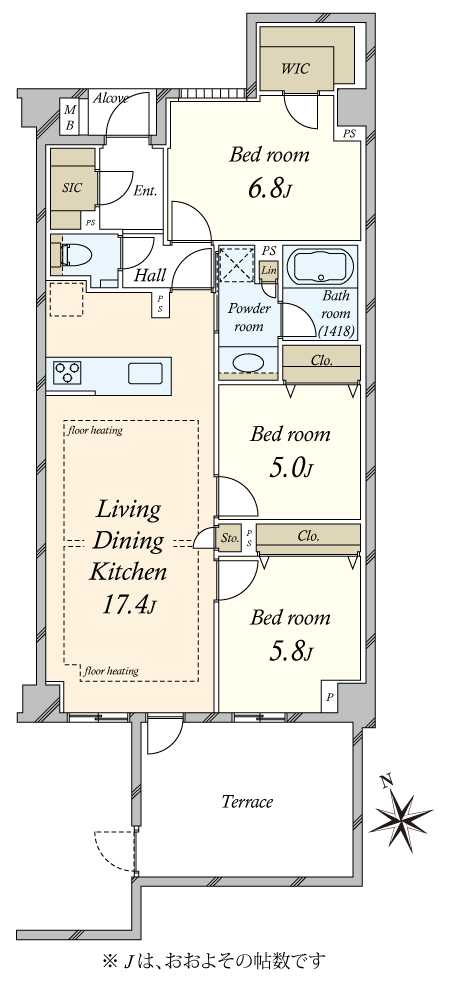 オープンレジデンシア表参道estの間取図