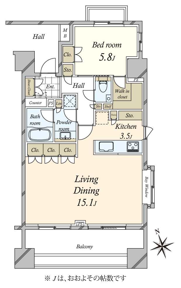 クオリア恵比寿パークフロントの間取図