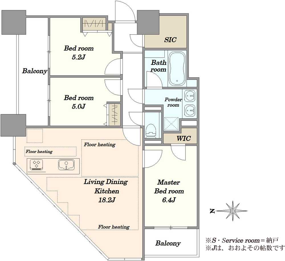 プラウドタワー千代田富士見の間取図
