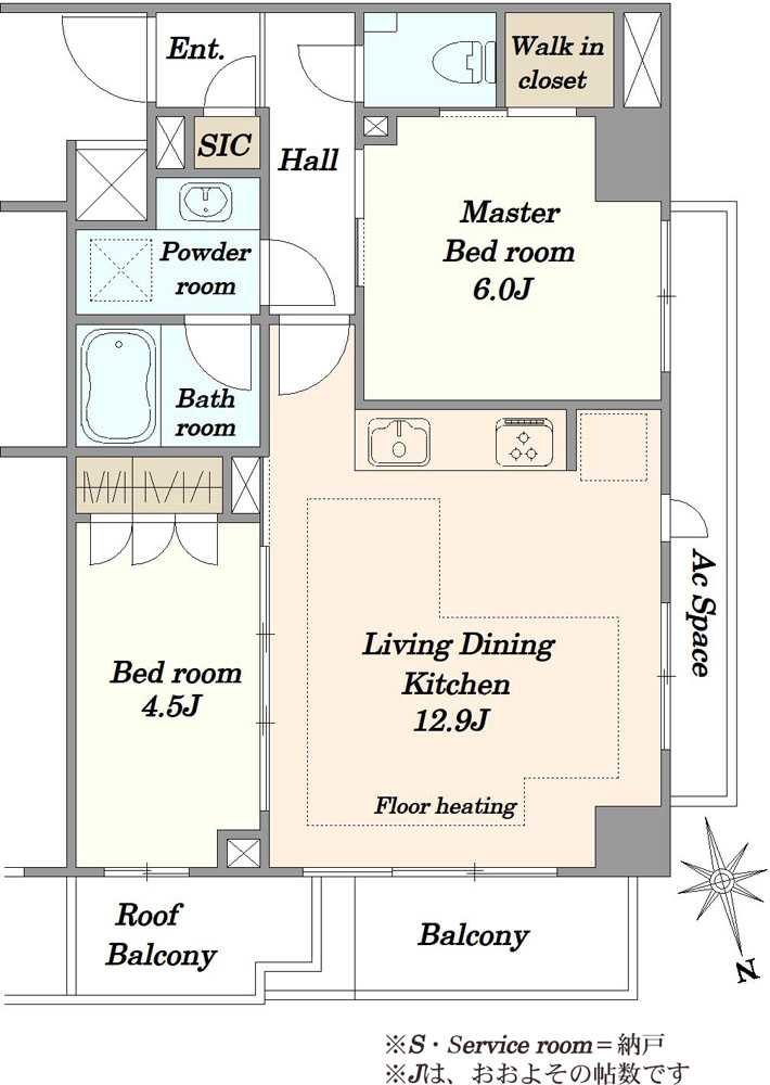 ピアース神楽坂HILLSの間取図