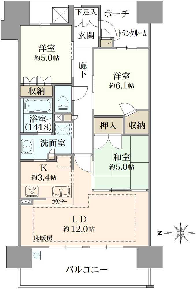 Brilliaレジデンス六甲アイランドH棟の間取図