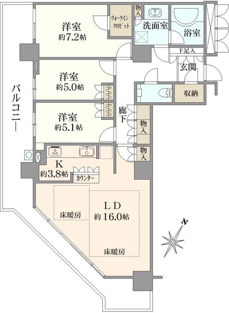 ローレルスクエア大阪ベイタワーの間取図