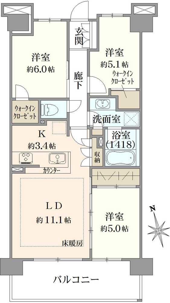 ザ・レジデンスひばりが丘の間取図