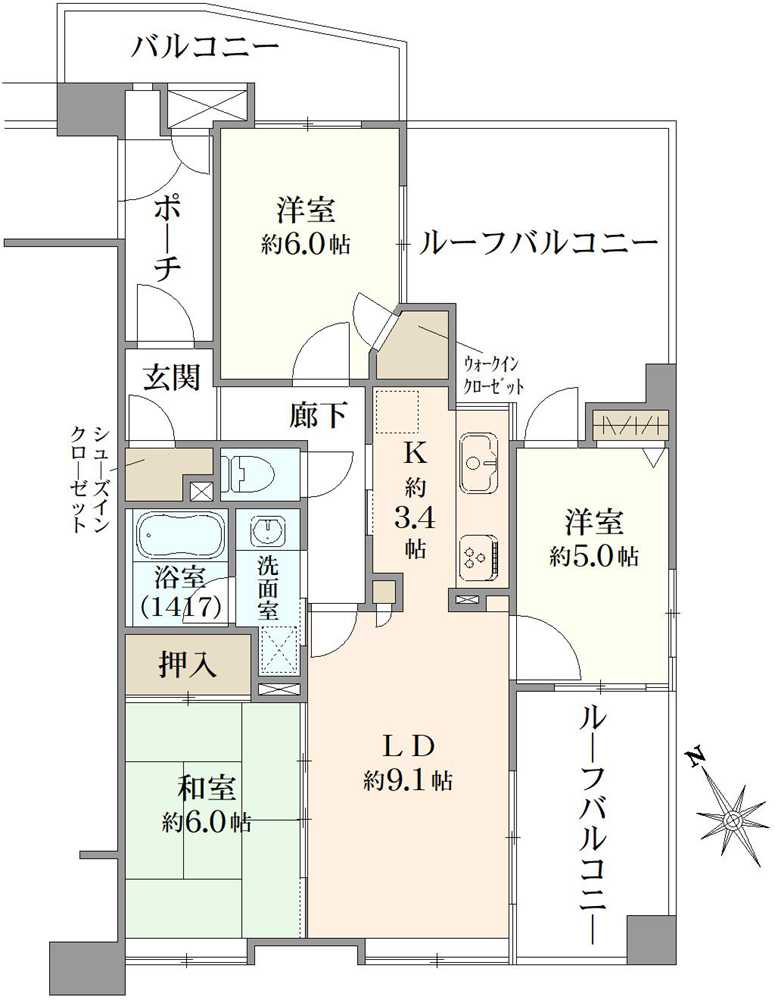 シーズガーデン石神井公園の間取図