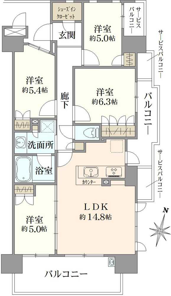 プレミストひばりが丘シーズンビューの間取図