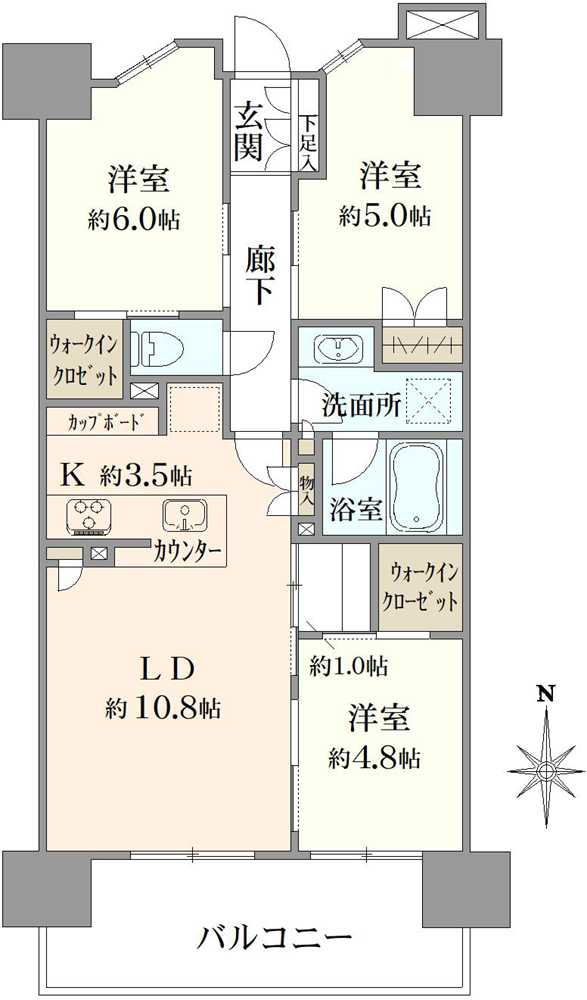 ブリリア辰巳キャナルテラスの間取図