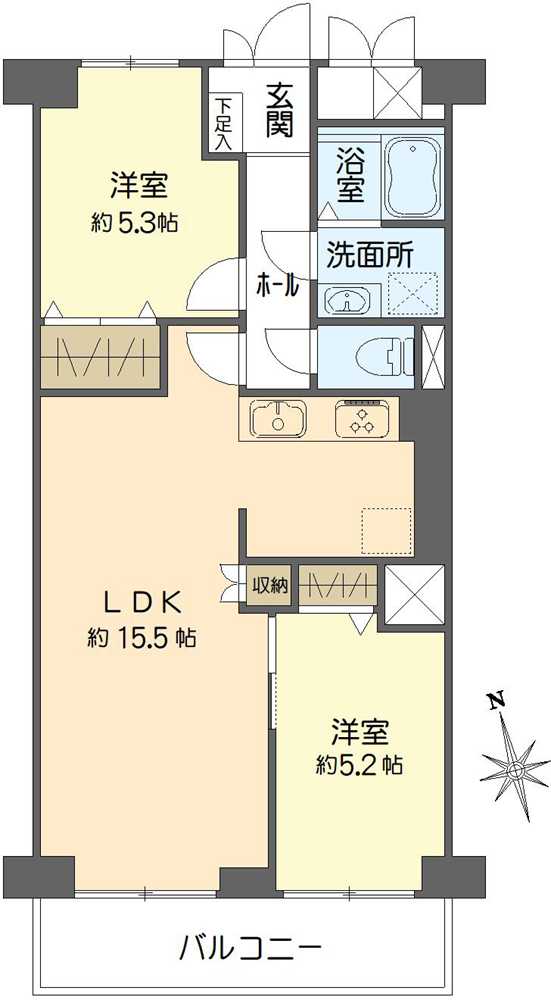 天王寺スカイハイツの間取図