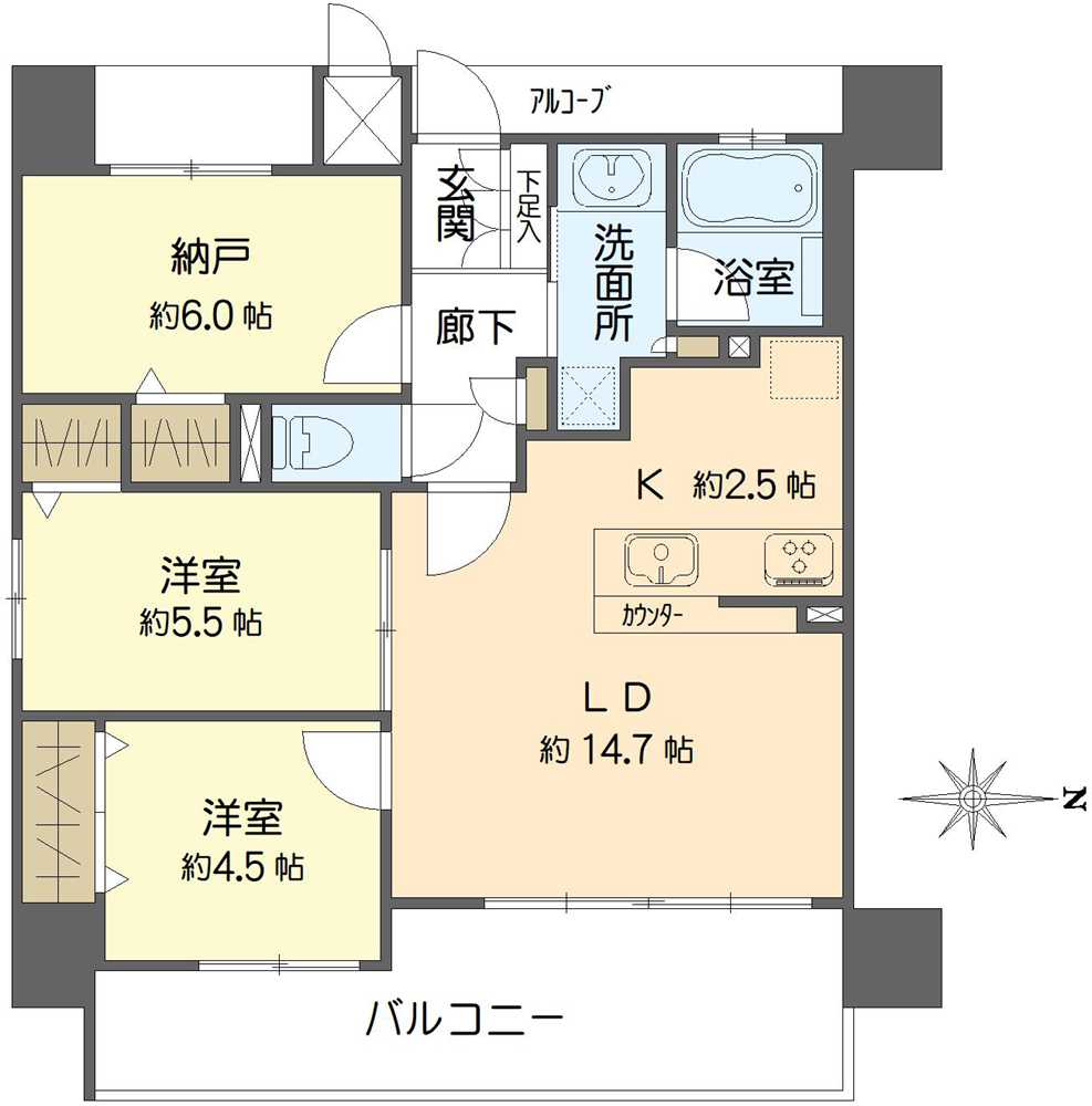 ブラームス東住吉の間取図