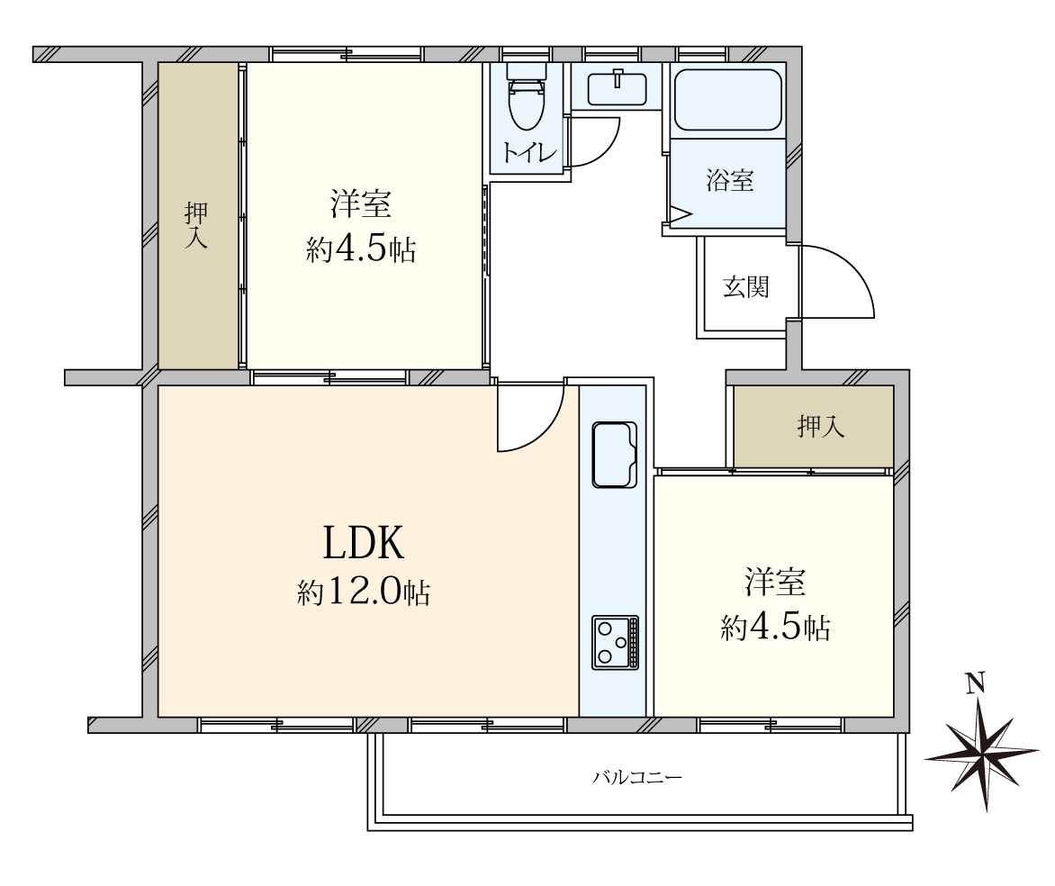 浅香山住宅22号棟の間取図
