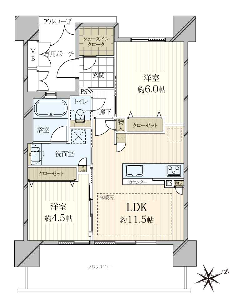 エステムコート中之島GATEの間取図