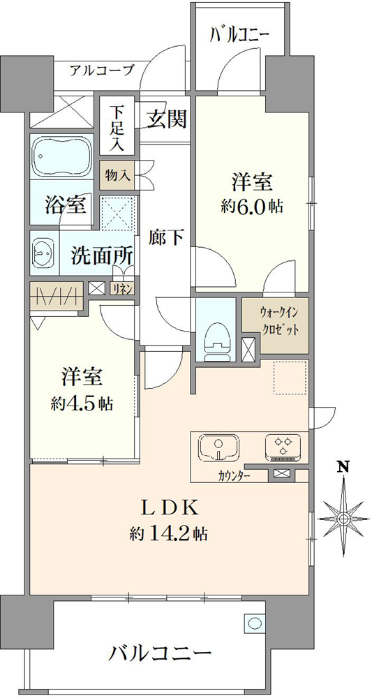 プレサンスロジェ栄ザ・レジデンスの間取図