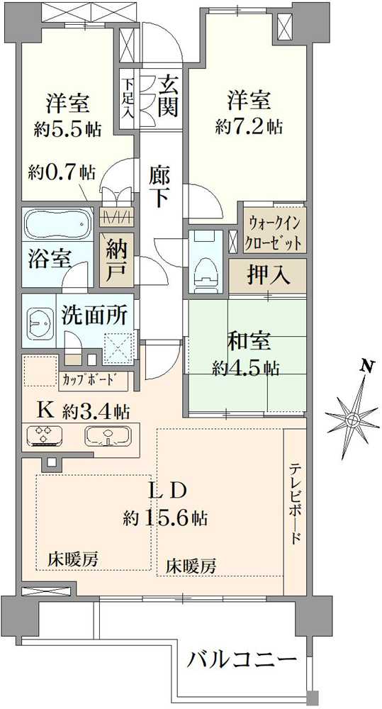 プラウド八事富士見の間取図